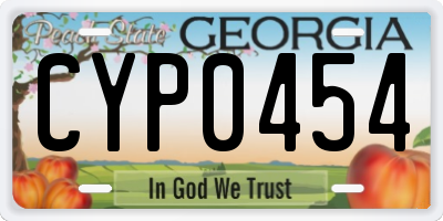 GA license plate CYP0454