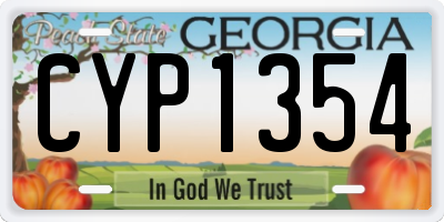 GA license plate CYP1354