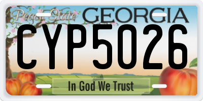 GA license plate CYP5026