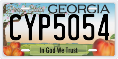GA license plate CYP5054