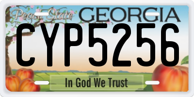 GA license plate CYP5256