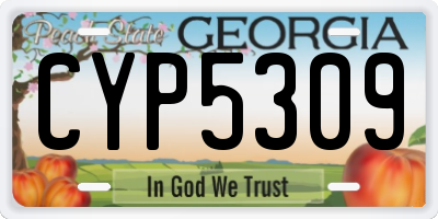 GA license plate CYP5309