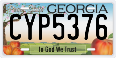 GA license plate CYP5376