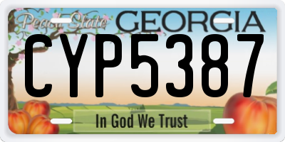 GA license plate CYP5387