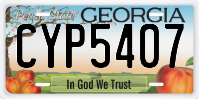 GA license plate CYP5407