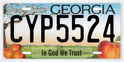 GA license plate CYP5524