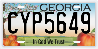 GA license plate CYP5649