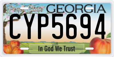 GA license plate CYP5694