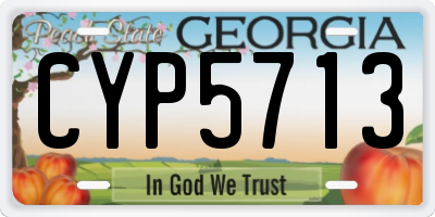 GA license plate CYP5713