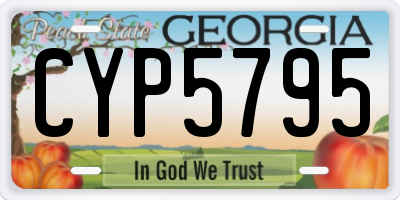 GA license plate CYP5795