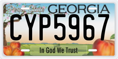 GA license plate CYP5967