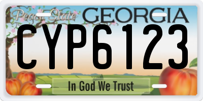 GA license plate CYP6123