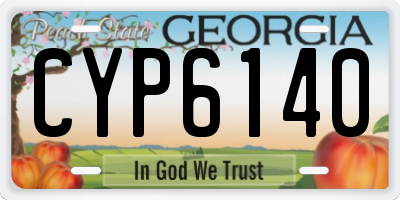 GA license plate CYP6140
