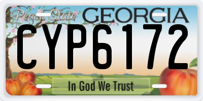 GA license plate CYP6172