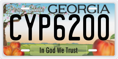 GA license plate CYP6200