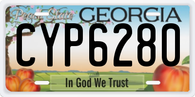 GA license plate CYP6280