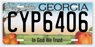 GA license plate CYP6406