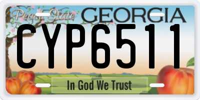 GA license plate CYP6511
