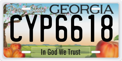 GA license plate CYP6618