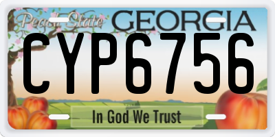 GA license plate CYP6756