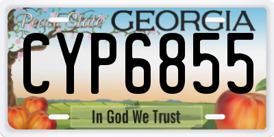 GA license plate CYP6855