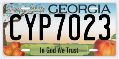 GA license plate CYP7023