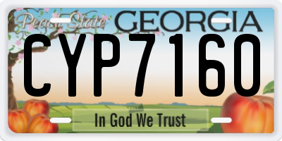 GA license plate CYP7160