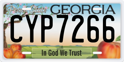 GA license plate CYP7266