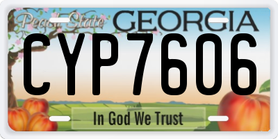 GA license plate CYP7606