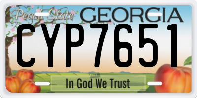 GA license plate CYP7651