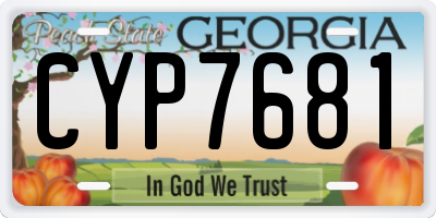 GA license plate CYP7681