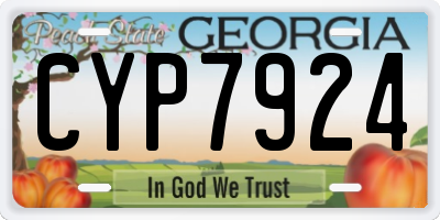 GA license plate CYP7924