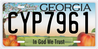 GA license plate CYP7961