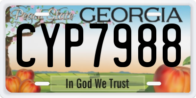 GA license plate CYP7988