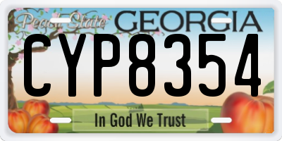 GA license plate CYP8354
