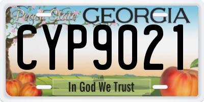 GA license plate CYP9021