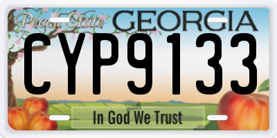 GA license plate CYP9133