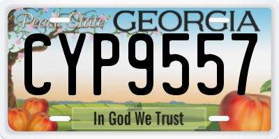 GA license plate CYP9557