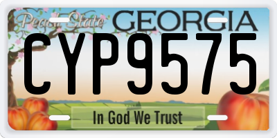 GA license plate CYP9575