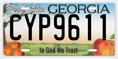 GA license plate CYP9611