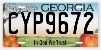 GA license plate CYP9672