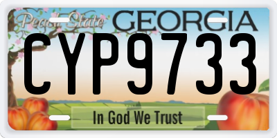 GA license plate CYP9733