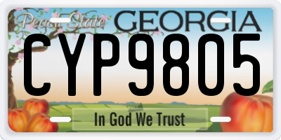 GA license plate CYP9805