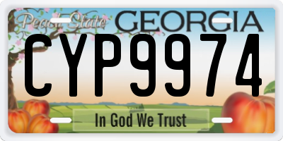 GA license plate CYP9974