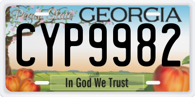GA license plate CYP9982