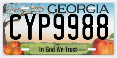 GA license plate CYP9988
