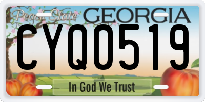 GA license plate CYQ0519