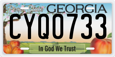 GA license plate CYQ0733