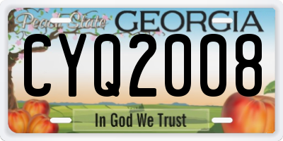 GA license plate CYQ2008