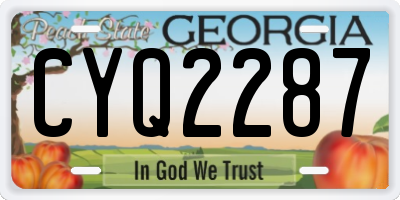 GA license plate CYQ2287